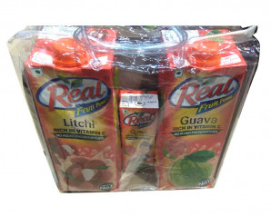 Real Litchi and Guava Juice Pack Combo, 2L+180ml,